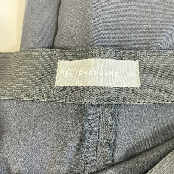 Everlane Womens High Waist Dress Pants Trousers Black Legging Sz 12 Zip Stretch - Picture 4 of 9